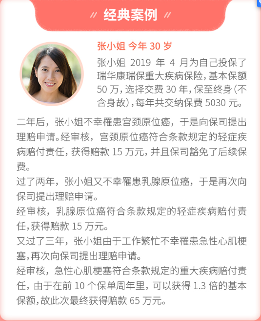 瑞華康瑞保重大疾病保險案例介紹