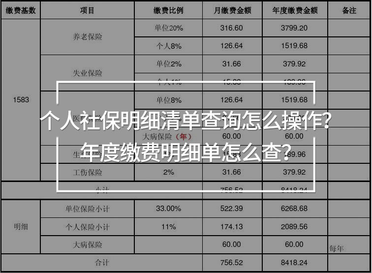 個人社保明細(xì)清單查詢