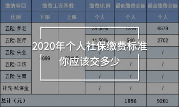 2020年個人社保繳費標(biāo)準(zhǔn) 你應(yīng)該交多少