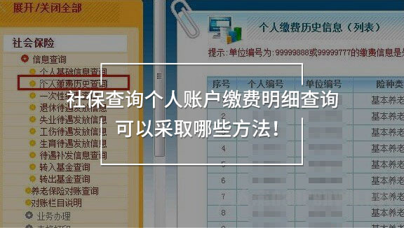 社保查詢個(gè)人賬戶繳費(fèi)明細(xì)查詢方法有哪些！
