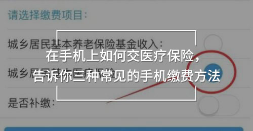在手機上如何交醫(yī)療保險