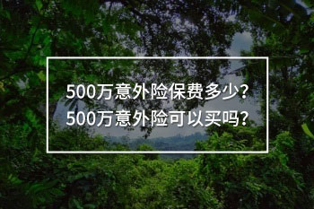 500萬意外險(xiǎn)保費(fèi)多少