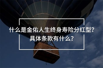 金佑人生終身壽險(xiǎn)分紅型