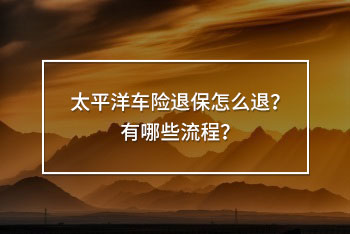 太平洋車險退保怎么退？有哪些流程？