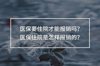 醫(yī)保要住院才能報(bào)銷(xiāo)嗎