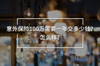 意外保險100萬需要一年交多少錢？怎么樣？