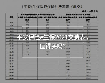 平安保險e生保2021交費表，值得買嗎？