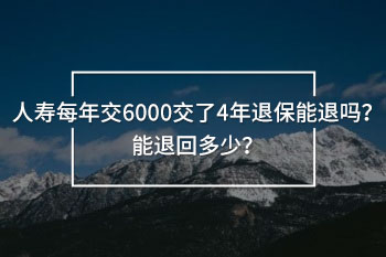 人壽每年交6000交了4年退保能退嗎？能退回多少？