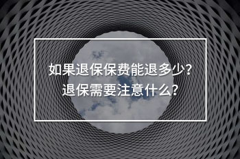 如果退保保費(fèi)能退多少？退保需要注意什么？