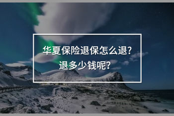 華夏保險退保怎么退?