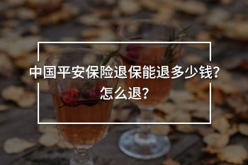 中國平安保險(xiǎn)退保能退多少錢