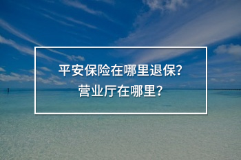平安保險(xiǎn)在哪里退保營業(yè)廳在哪里
