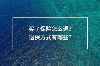 買了保險怎么退