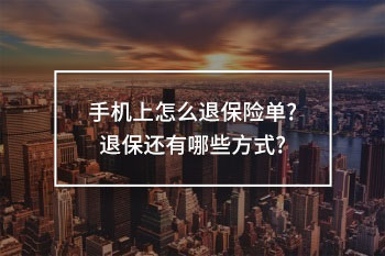 手機(jī)上怎么退保險(xiǎn)單