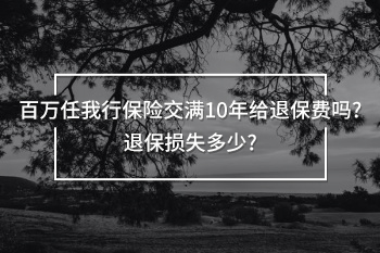 百萬任我行保險交滿10年給退保費嗎