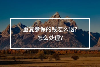 重復(fù)參保的錢(qián)怎么退