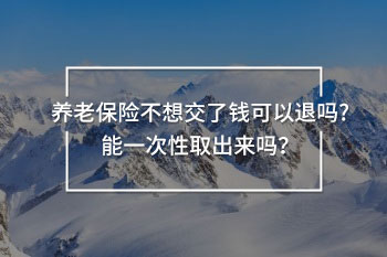 養(yǎng)老保險不想交了錢可以退嗎