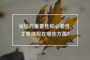 保險的重要性和必要性,