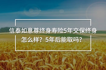 信泰如意尊終身壽險(xiǎn)5年交保終身
