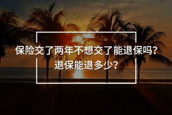 保險(xiǎn)交了兩年不想交了