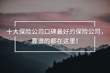 十大保險(xiǎn)公司口碑最好的保險(xiǎn)公司