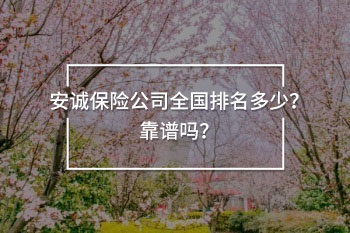 安誠保險公司全國排名多少？靠譜嗎？