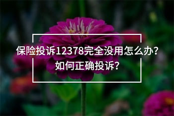 保險(xiǎn)投訴12378完全沒用怎么辦