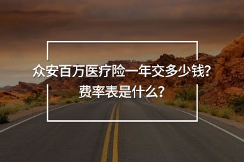 眾安百萬醫(yī)療險一年交多少錢
