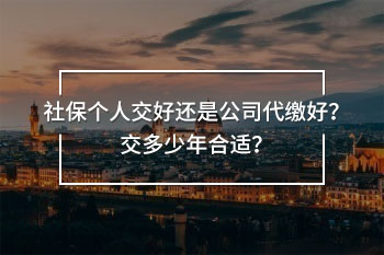 社保是個(gè)人交好還是公司代繳好