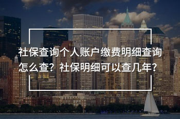 社保查詢個(gè)人賬戶繳費(fèi)明細(xì)查詢
