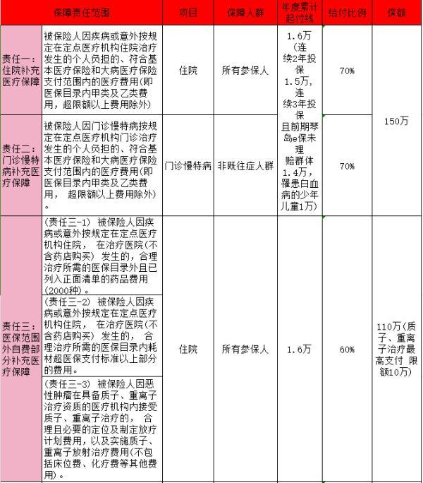 琴島e保險都保什么病種