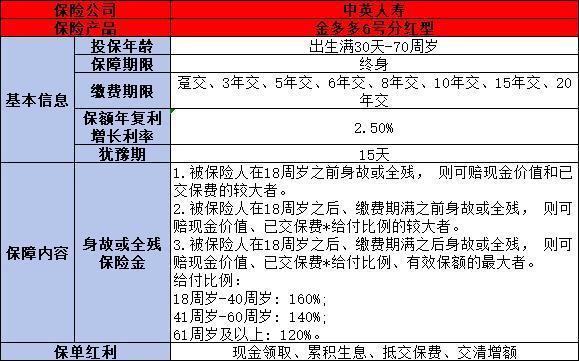 中英人壽金多多6號分紅型壽險如何