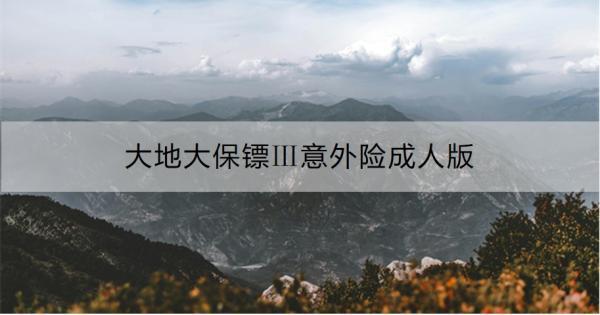 大地大保鏢Ⅲ意外險成人版如何？基本信息+亮點