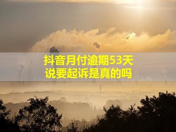 抖音月付逾期53天說要起訴是真的嗎？真相揭秘