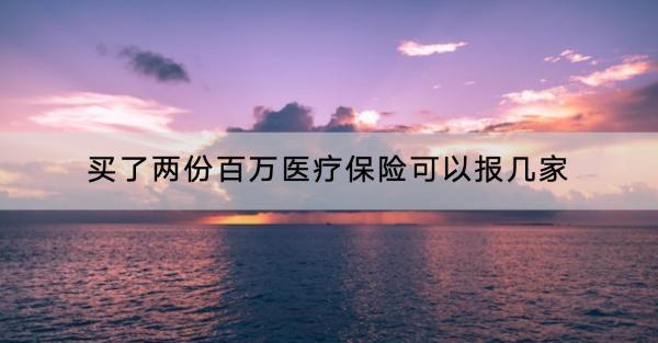 買了兩份百萬醫(yī)療保險(xiǎn)可以報(bào)幾家？怎么報(bào)銷？
