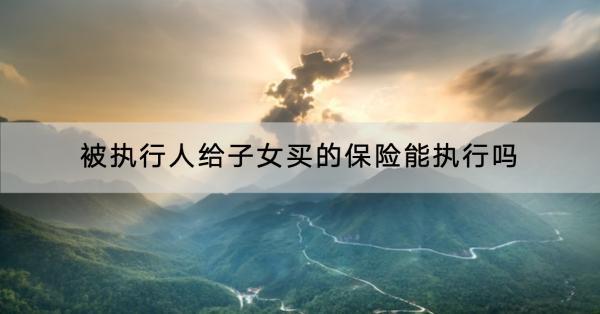 被執(zhí)行人給子女買的保險(xiǎn)能執(zhí)行嗎？哪家口碑最好？