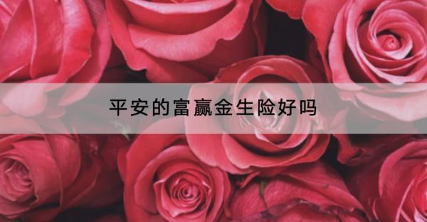 平安的富贏金生險(xiǎn)好嗎