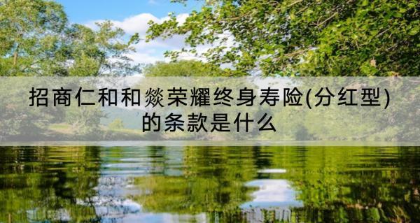 招商仁和和燚榮耀終身壽險(分紅型)的條款是什么？有什么亮點？