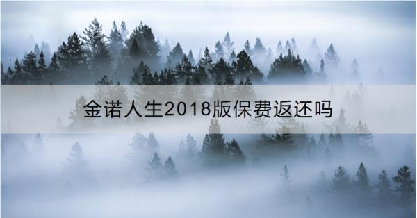 金諾人生2018版保費返還嗎？一文為你詳細解析！