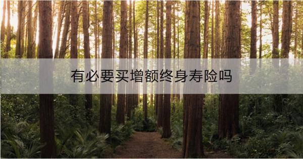 有必要買增額終身壽險嗎？怎么買合適呢？