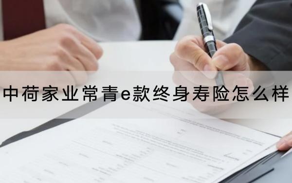中荷家業(yè)常青e款終身壽險(xiǎn)怎么樣？有什么保障？
