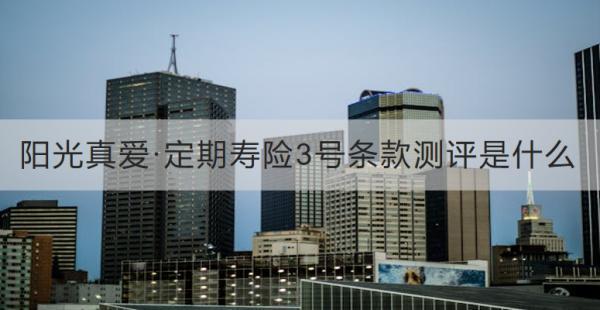 陽光真愛·定期壽險(xiǎn)3號條款測評是什么？投保流程是什么？