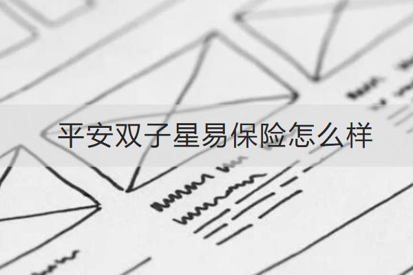 平安雙子星易保險(xiǎn)怎么樣