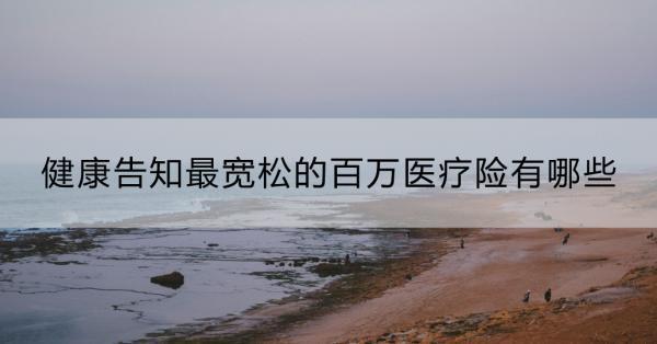 健康告知最寬松的百萬醫(yī)療險有哪些