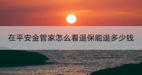 在平安金管家怎么看退保能退多少錢？退保流程是什么？
