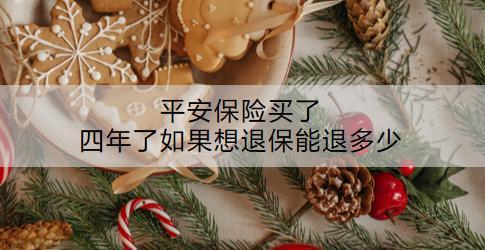 平安保險(xiǎn)買(mǎi)了四年了如果想退保能退多少？退保流程是什么？
