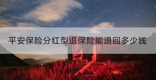 平安保險(xiǎn)分紅型退保險(xiǎn)能退回多少錢？怎么退？