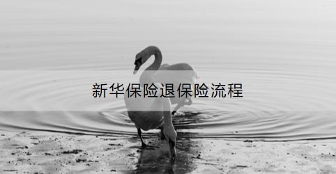 新華保險退保險流程是什么？有幾種情況？