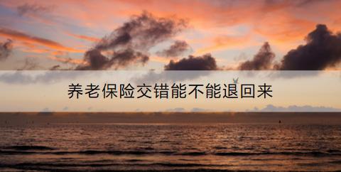 養(yǎng)老保險(xiǎn)交錯(cuò)能不能退回來(lái)