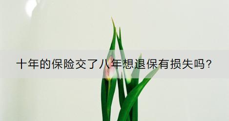 十年的保險(xiǎn)交了八年想退保有損失嗎?怎么退？